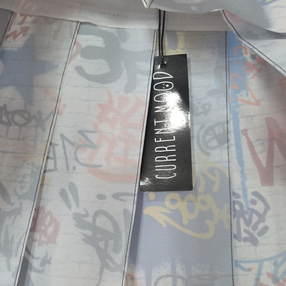 Current Mood Graffiti Pleated Mini Skirt Dolls Kill , NwT, LARGE - Picture 3 of 7